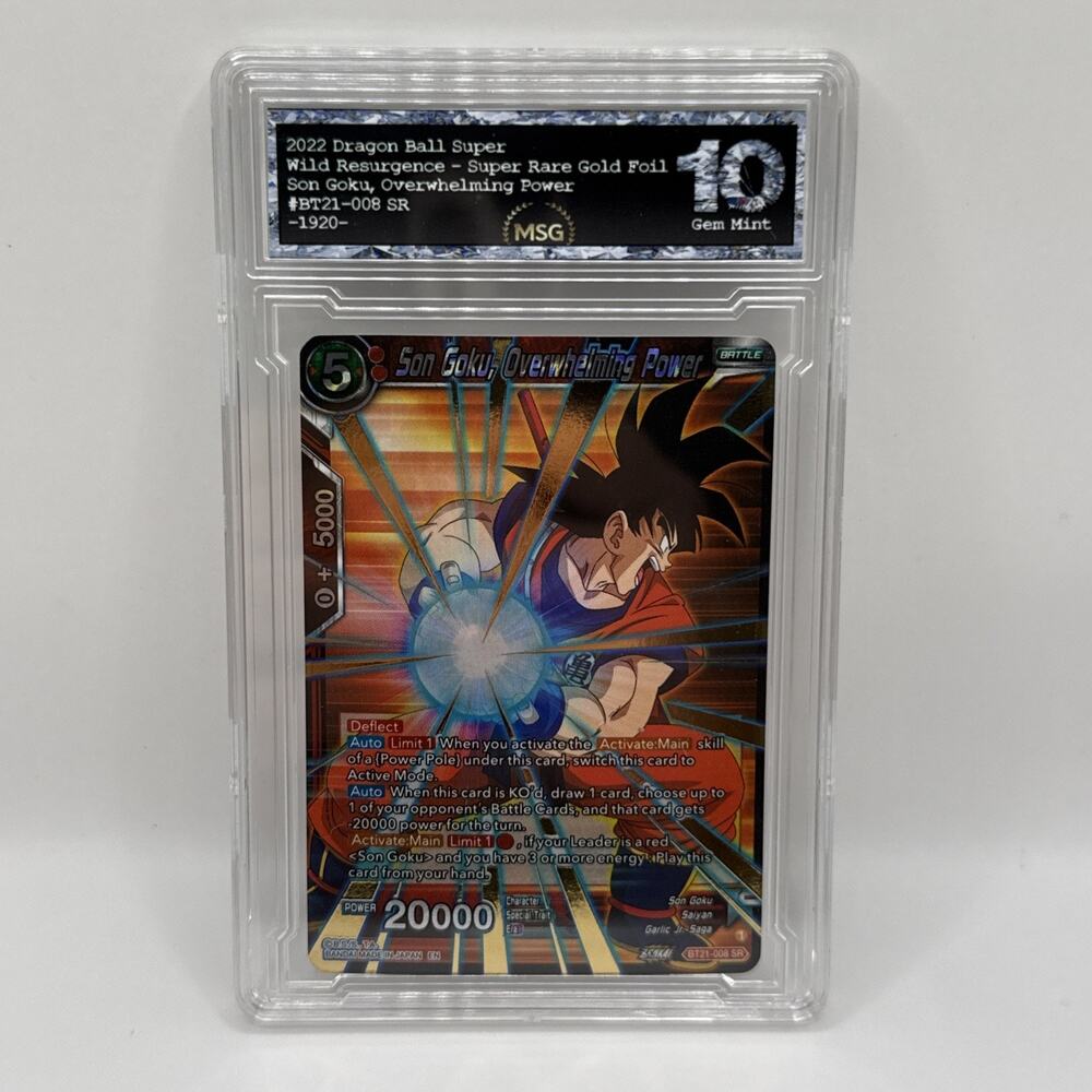 Son Goku Overwhelming Power BT21-008 SR Foil Dragon Ball Super Graded 10 Gem